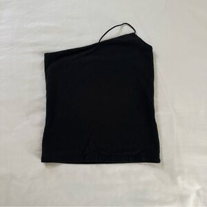 American Eagle Outfitters Black One-Shoulder Tank Top